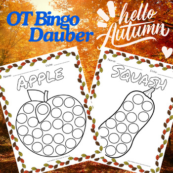 Preview of Fall/Autumn Bingo Maker Dauber Occupational Therapy (OT) Freebie