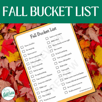 Preview of Fall/Autumn Bucket List