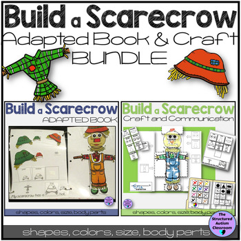 Preview of Fall (Autumn) Build a Scarecrow Adapted Book and Craft Bundle Speech & SPED