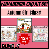 Fall/Autumn Clip Art Set (Autumn Girl Clipart) - bundle