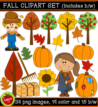 Preview of Fall/Autumn Clipart Set for commercial or personal use.