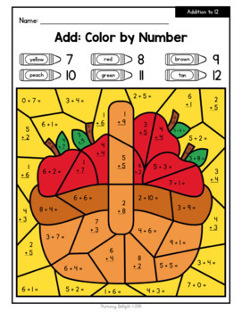 Fall Color by Number Addition & Subtraction | Autumn Math by Primary ...