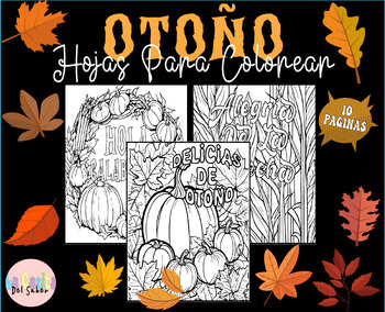 Preview of Fall Autumn Coloring|Otoño dibujos para colorear| Otoño Actividad de Mindfulness