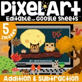 Pixel Art Math Addition and Subtraction Facts on Google Sh