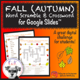Fall (Autumn) Digital Word Scramble & Crossword Puzzles fo