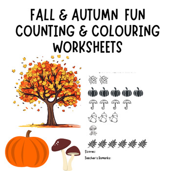 Preview of Fall & Autumn Fun Counting & Colouring worksheet
