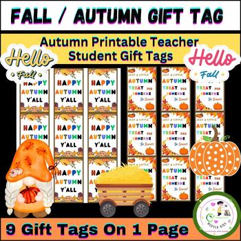 Fall Gift Tags  Autumn Printable Teacher Student Gift Tags