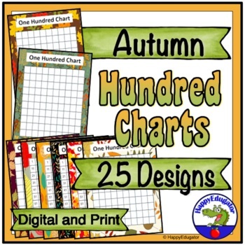 Preview of Fall: Autumn Hundred Charts - 25 Different Designs