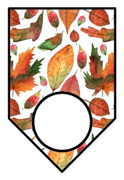 Preview of Fall, Autumn Leaves, Classroom Decor Blank Pennant Banners, for World languages