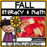 Worksheets for Fall ELA Literacy and Math Activities