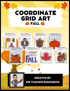 Preview of Fall / Autumn Math Art - Coordinate Grid 