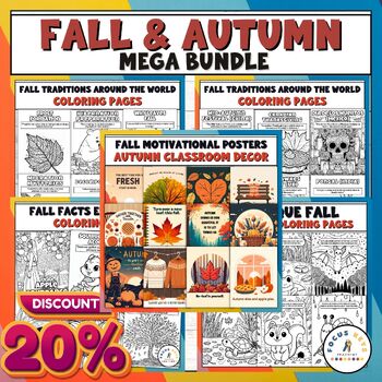 Preview of Fall & Autumn Mega Bundle: Coloring Pages, Classroom Posters & STEM Activities