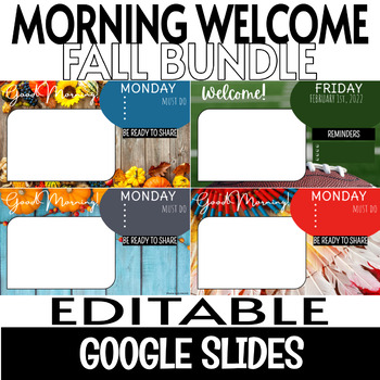 Preview of Fall | Autumn Morning Welcome Slides Bundle