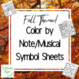 Fall/Autumn Music Coloring Pages- Color by Note/Treble Cle