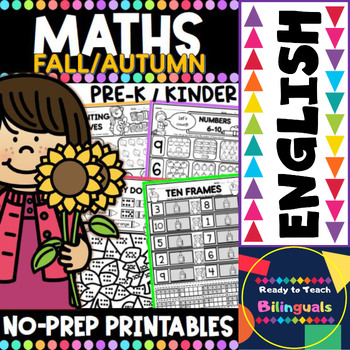 Preview of Fall / Autumn NO PREP Maths for Pre-k and Kinder