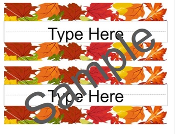 Preview of Fall/ Autumn Name Tags and Labels