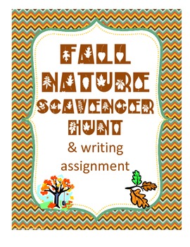Preview of Fall/ Autumn Nature Ecology Outdoor Scavenger Hunt & Writing Assignment