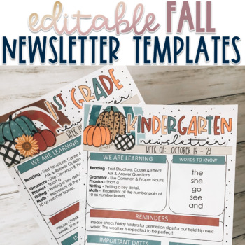 Preview of Fall / Autumn Newsletter Templates