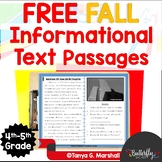 Fall Autumn Nonfiction Reading Passages Upper Elementary FREEBIE