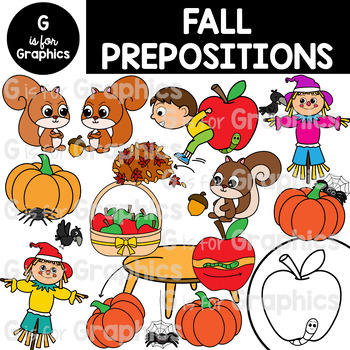 Preview of Fall/Autumn Prepositions Clipart
