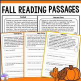 Fall Autumn Reading Comprehension Passages 2nd Grade