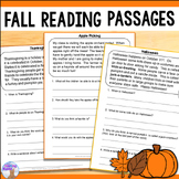 Fall Reading Comprehension Passages - Autumn, Pumpkins, Ap