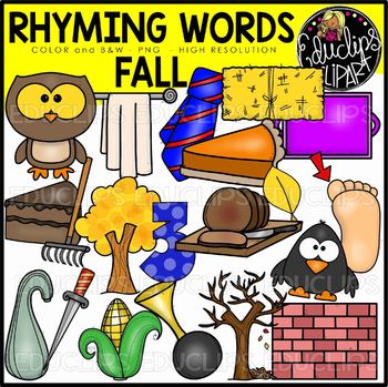 Preview of Fall/Autumn Rhyming Words Clip Art Set {Educlips Clipart}