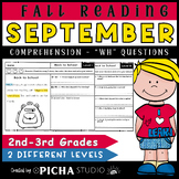 Fall Autumn September Reading comprehension passages with 
