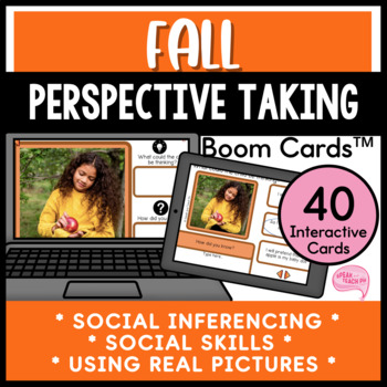 Preview of Fall Autumn Social Inferencing and Perspective Taking Speech Therapy Boom Cards