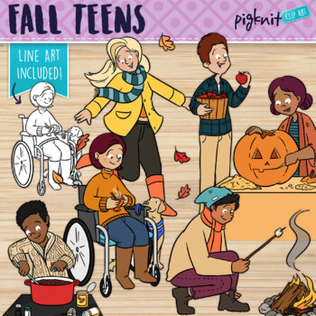 Preview of Fall / Autumn Teens Clipart