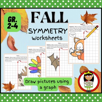 Preview of Fall / Autumn Thanksgiving Symmetry Art - Grades 2-4