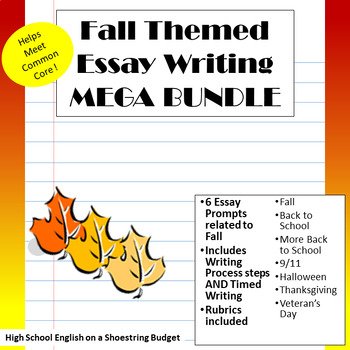 Preview of Fall (Autumn) Themed Essay Writing MEGA BUNDLE w Rubrics & Printables