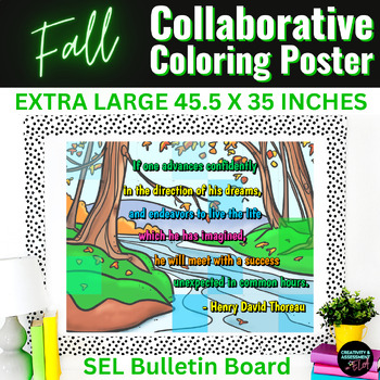 Preview of Fall Autumn Transcendentalism SEL Activity | Collaborative Coloring Poster