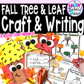 Preview of Fall Autumn Tree Leaf Craft Writing Center and Anchor Chart Activity