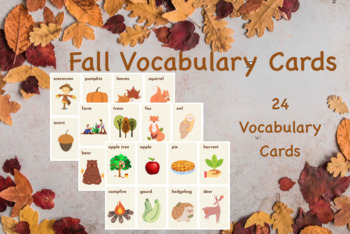 Fall/Autumn Vocabulary Cards by The Learning Library | TPT