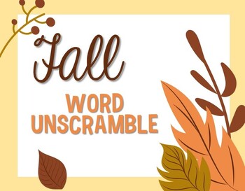 Preview of Fall/Autumn Vocabulary Word Unscramble