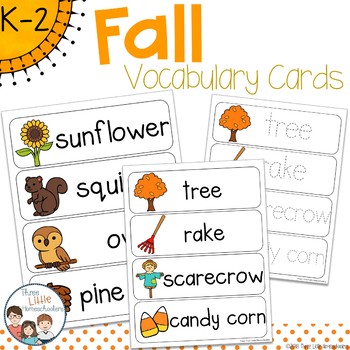 Preview of Fall Autumn Vocabulary Word Wall Cards plus Write & Wipe Version