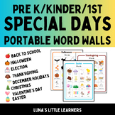 Portable Word Walls/Word Charts (Holidays & Special Days)