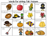 Fall / Autumn Word List - Writing Center