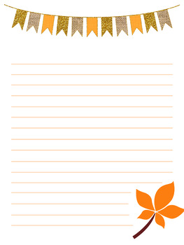 Fall / Autumn Writing Paper by Teacher By Heart | TpT