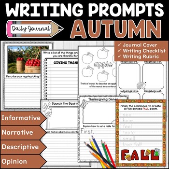 Preview of Fall Writing Prompts | Autumn Writing Journal