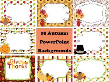 Preview of Fall, Autumn, and Thanksgiving PowerPoint Backgrounds