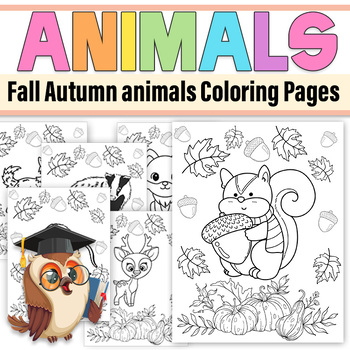 Fall Autumn animals Coloring Pages |October animals Pumpkin Coloring ...