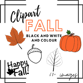 fall season clip art black and white