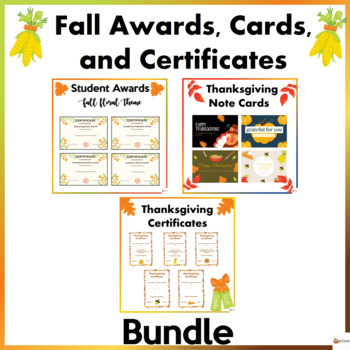 Preview of Fall Awards, Cards, and Certificates Bundle
