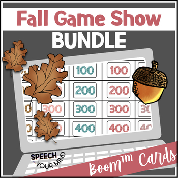 Preview of Fall Language Boom™ Cards Game Shows Bundle | Fall Language Trivia