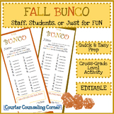 Fall BUNCO Rules and Cards