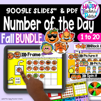 Preview of Fall BUNDLE Number of the Day Drag and Drop for Google Slides™ PDF
