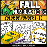 Fall Back to School Color by Number Code Numbers 1-5 and 6