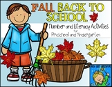 Fall Back to School Number and Literacy Activities for Pre-K to K